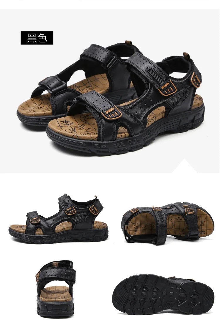 Summer Men's Sandals 2024 Trending Adult Men's Sandal Original Brands Shoes Man's Leather Sandal Sandals for Boy Trend Designer