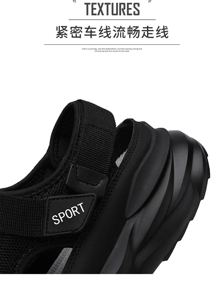 New Men Sandals Cave Casual Baotou Sports Shoes for Men Ankle Sandals Men's Water Proof Sandals for Male Beach Platform Shoes