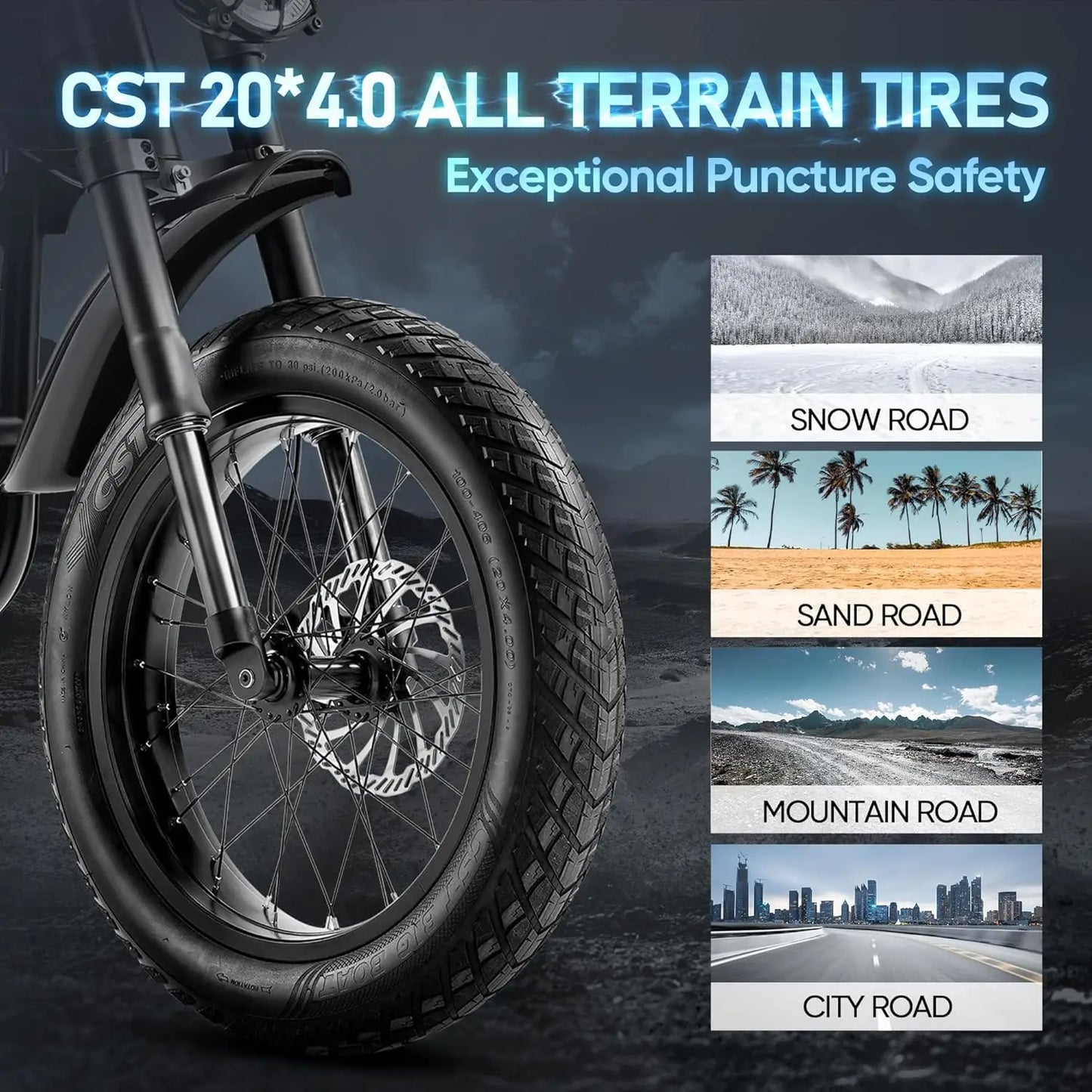 1700W Electric Dirt Bike 48V 30Ah 36MPH 90Mile Range 20In Fat Tire Dual Disc Hydraulic Brakes Adult Off Road, Customized