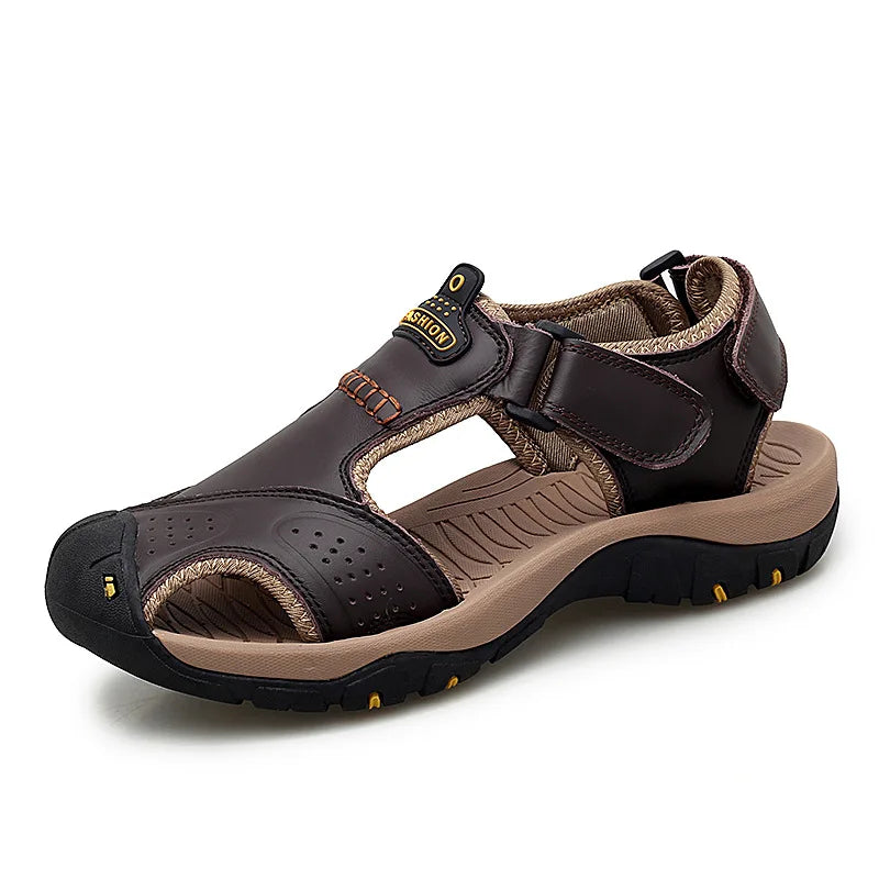 Men Sandals Summer New Large Size Outdoor Casual Beach Shoes Anti Slip Durable Breathable Toe Cover Sandals244