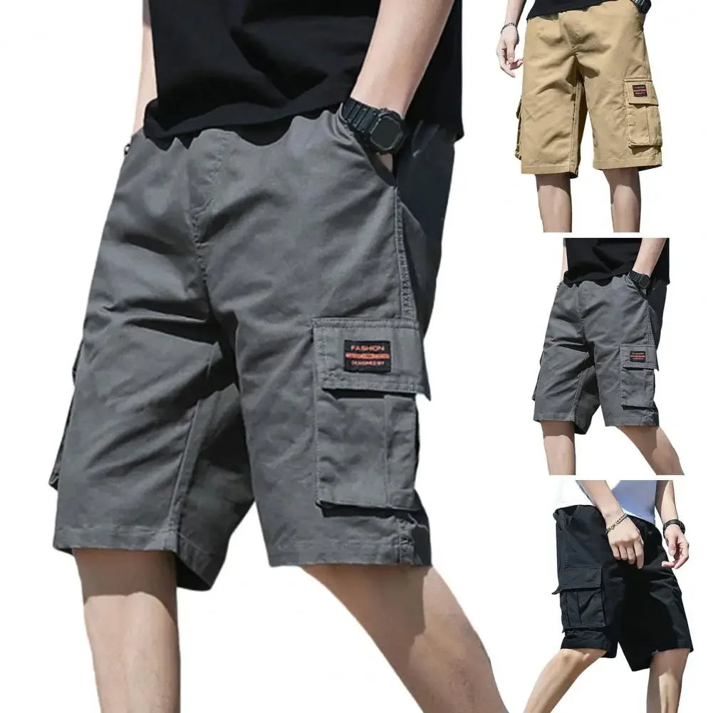 Men Shorts Men's Cargo Shorts with Multiple Pockets Elastic Waist Breathable Fabric for Summer Sports Streetwear Men Cargo