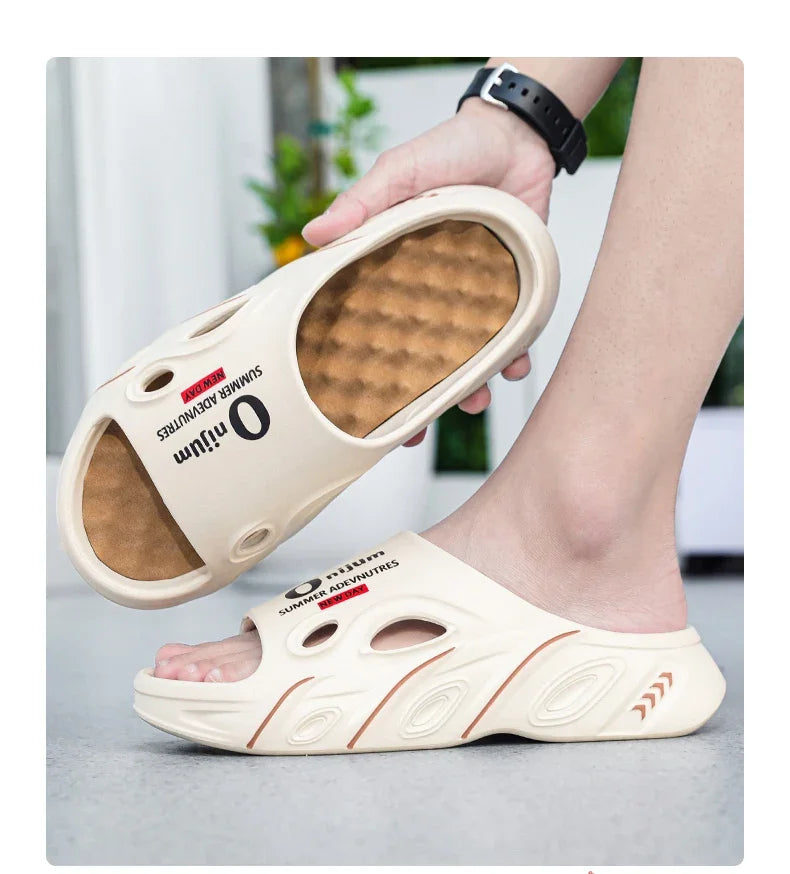 Summer Men's Massage Slippers Indoor Outdoor Sandals Beach Men Casual Shoes Comfortable Slides Flip-flop Men Women Home Slippers