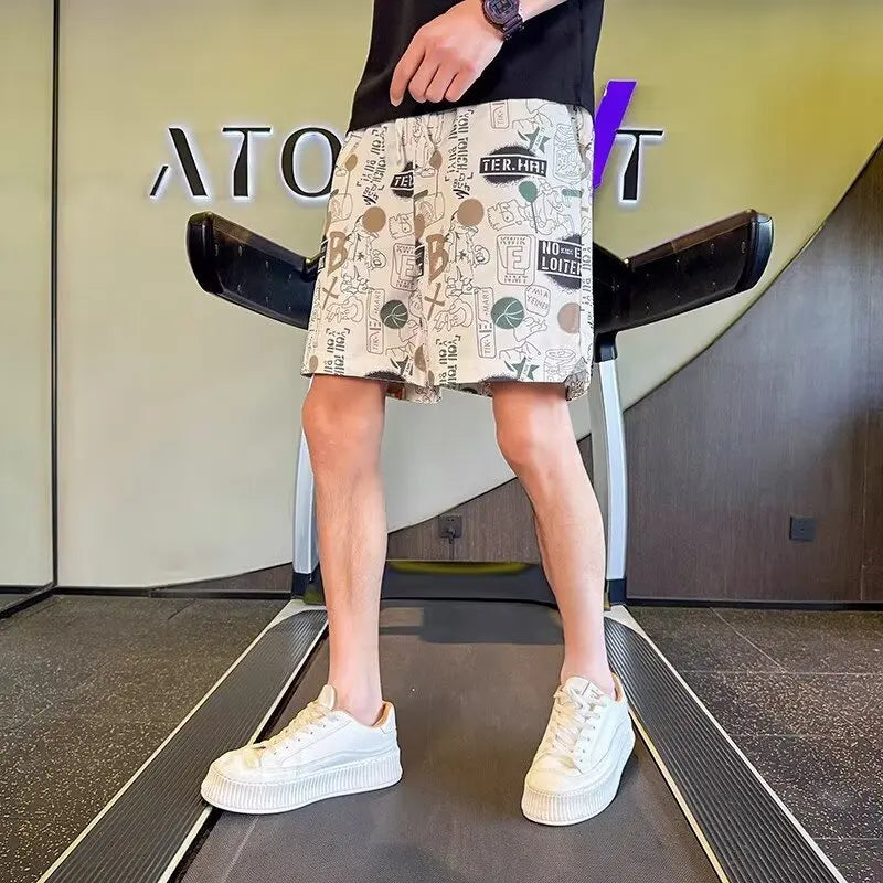 Hip Hop Men's Sports Shorts Summer Fashion White Short Pants Harajuku High Street Men's Clothing Casual Shorts Streetwear 2024