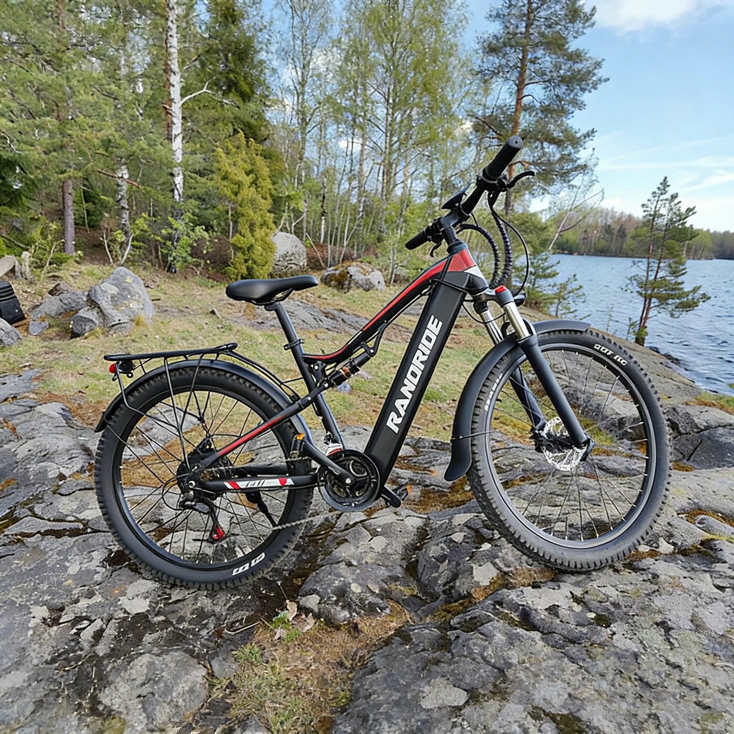 RANDRIDE YG90 1000W Electric Mountain Bike US Stock Fast Delivery 48V 17Ah Full Suspension Hydraulic Brakes E bike