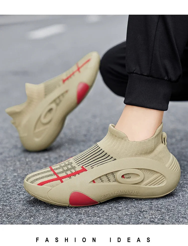 Summer Sneakers for Men Breathable Socks Casual Sports Shoes New Arrival Black Green Men Trainers Platform Designer Sneakers Men