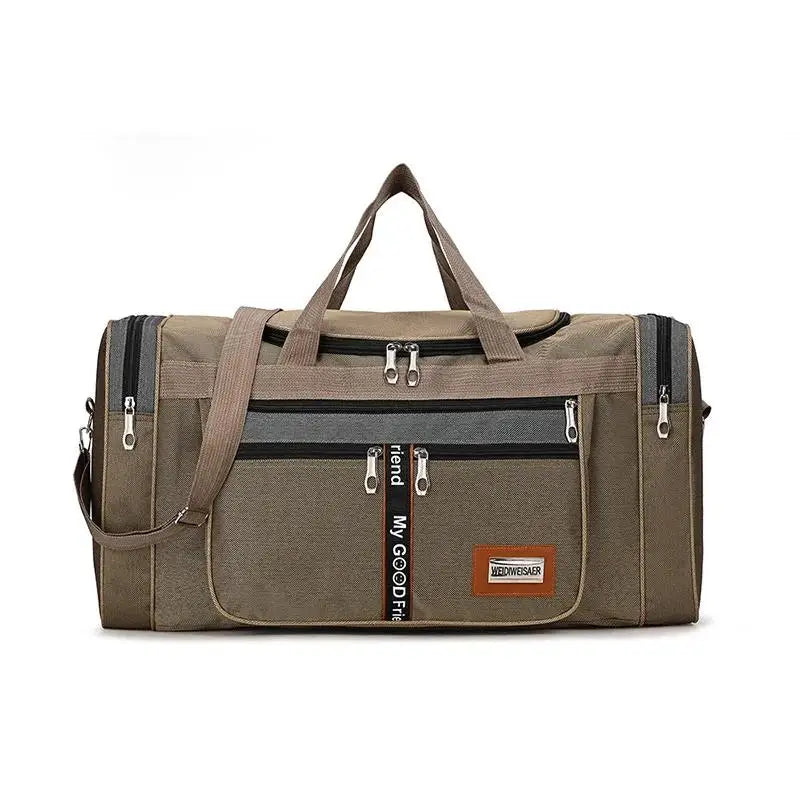 Practical Waxed Canvas Leather Men Travel Bag Hand Luggage Carry On Large Tote Vintage Duffle Weekend Big Overnight