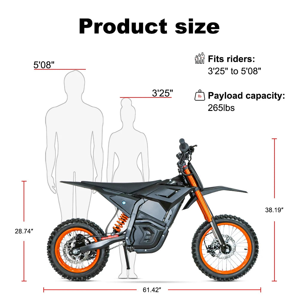 Electric Dirt Bike 3000W  14 mountion ebike Hydraulic Brakes Off-Road Ebike  48V Battery for Age 13+