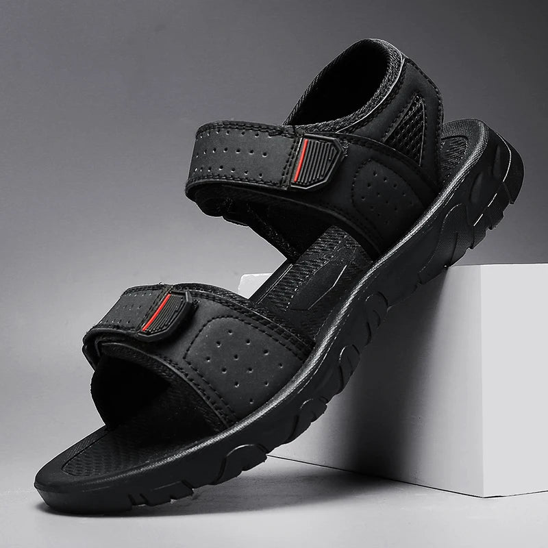 Brand Classic Mens Sandals Summer Genuine Leather Sandals Men Outdoor Casual Lightweight Sandal Fashion Men Sneakers Size 39-47