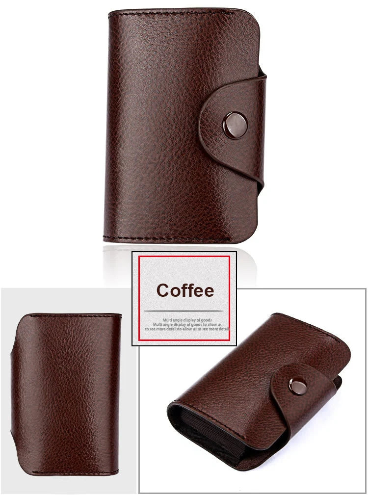 Real Genuine Leather Men Wallet ID Credit Card Holder Wallets Male Small Coin Purse Women Money Bag Vallet Slim Thin Mini Walet