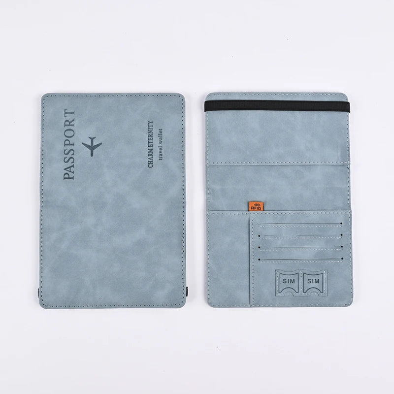 Men PU Leather Wallet Travel Passport Purse Card Male Travel Accessories Hand Carry Passport Business Cards Holder Wallet