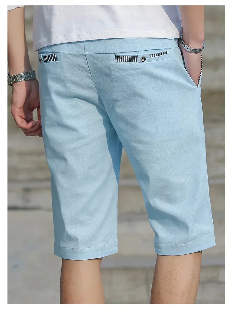 Sport Shorts Man Summer Men's Casual Cotton Linen Shorts Beach Short Pants Male Bermudas Trend Breeches Casual Classic Brand