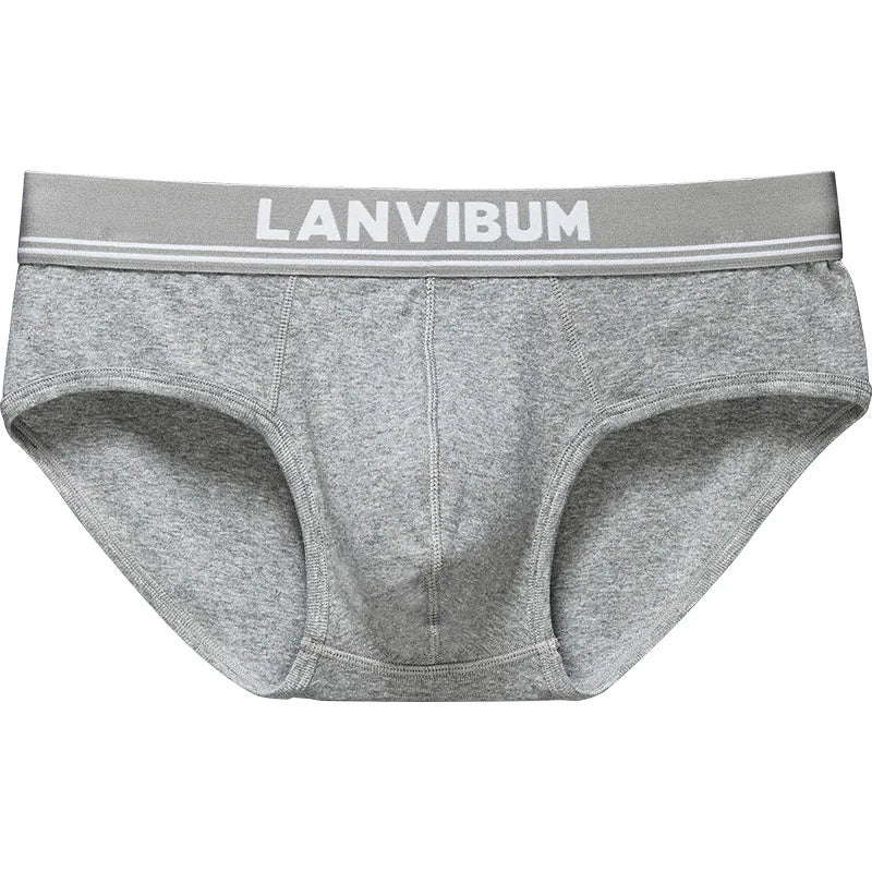 Men's Underwear Thread Cotton Mid Waist Triangle Pants Solid Color U Convex Large Bag Comfortable Skin friendly Men's Underwear