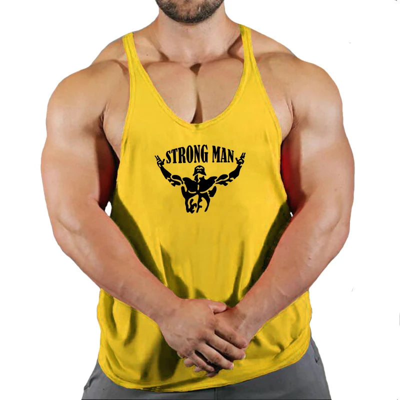Gym T-shirts for Men Clothing Fighter Tanks Camis Mens Tops T-shirts Suspenders Man Top for Fitness Stringer Men's Clothes Shirt
