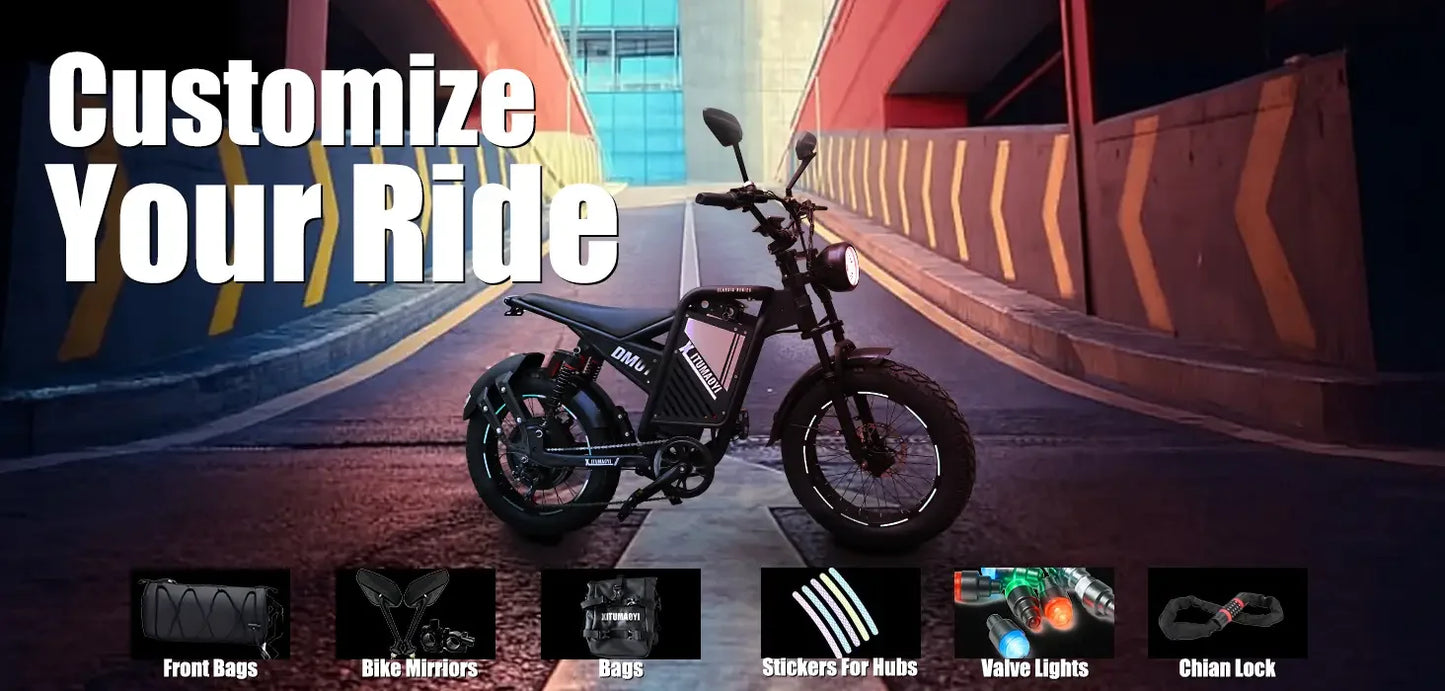 BAOLUJIE DM01 Electric Motorcycle 2000W Moto Electric Bicycle 60V30AH Battery Color Display 42 MPH EBike UL2849【1 Year Warranty】