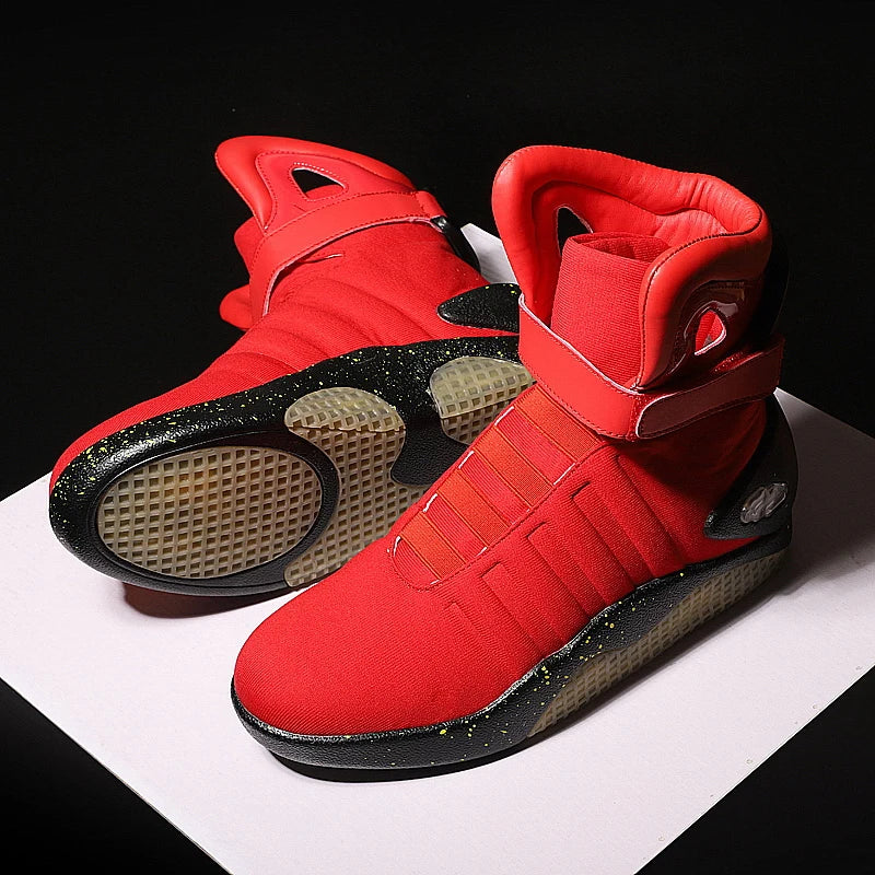 New Boots for Men,Women,USB Rechargeable Glowing Shoes Man Winter Boots Party Shoes Cool Soldier Boots Back to Future