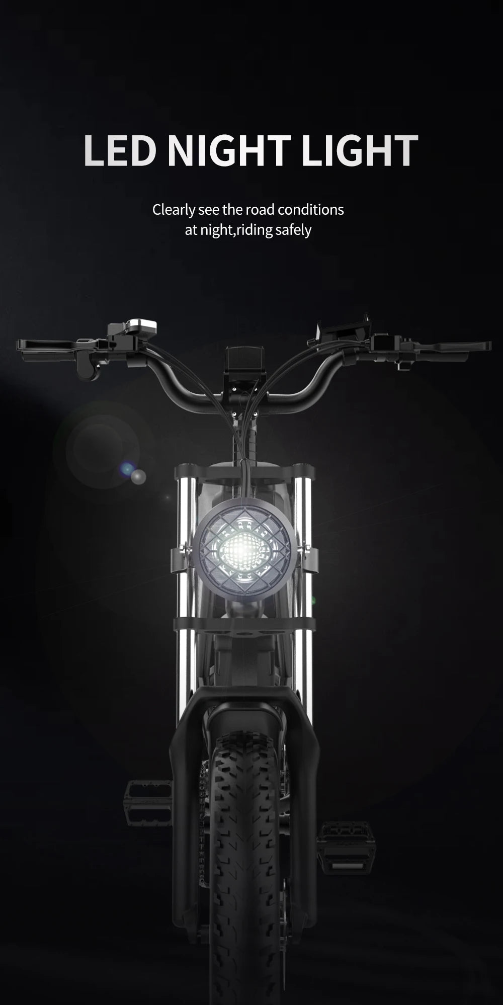 YVY Electric Bike for Adults 1200W 48V 15.6Ah Teens Off-road Touring City Trail 20*4 Inch Fat Tire Snow City Commuter EBike