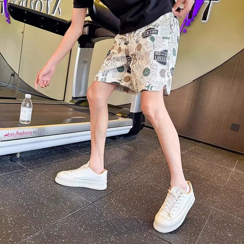 Hip Hop Men's Sports Shorts Summer Fashion White Short Pants Harajuku High Street Men's Clothing Casual Shorts Streetwear 2024