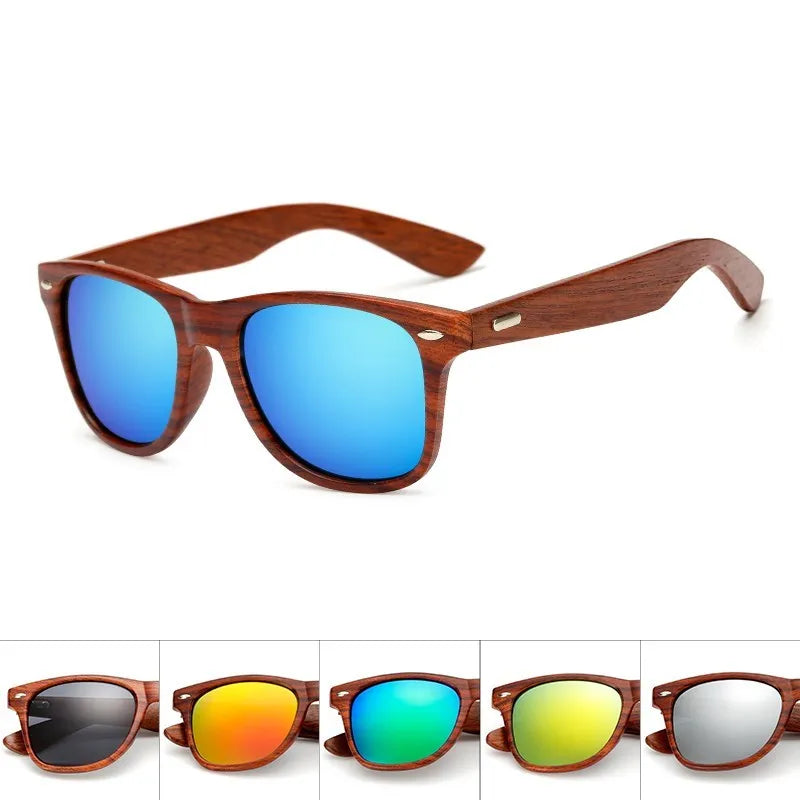HJYBBSN Handmade Wood Sunglasses Men women square Sunglasses for men women Mirror Wooden Sun Glasses retro de sol masculino