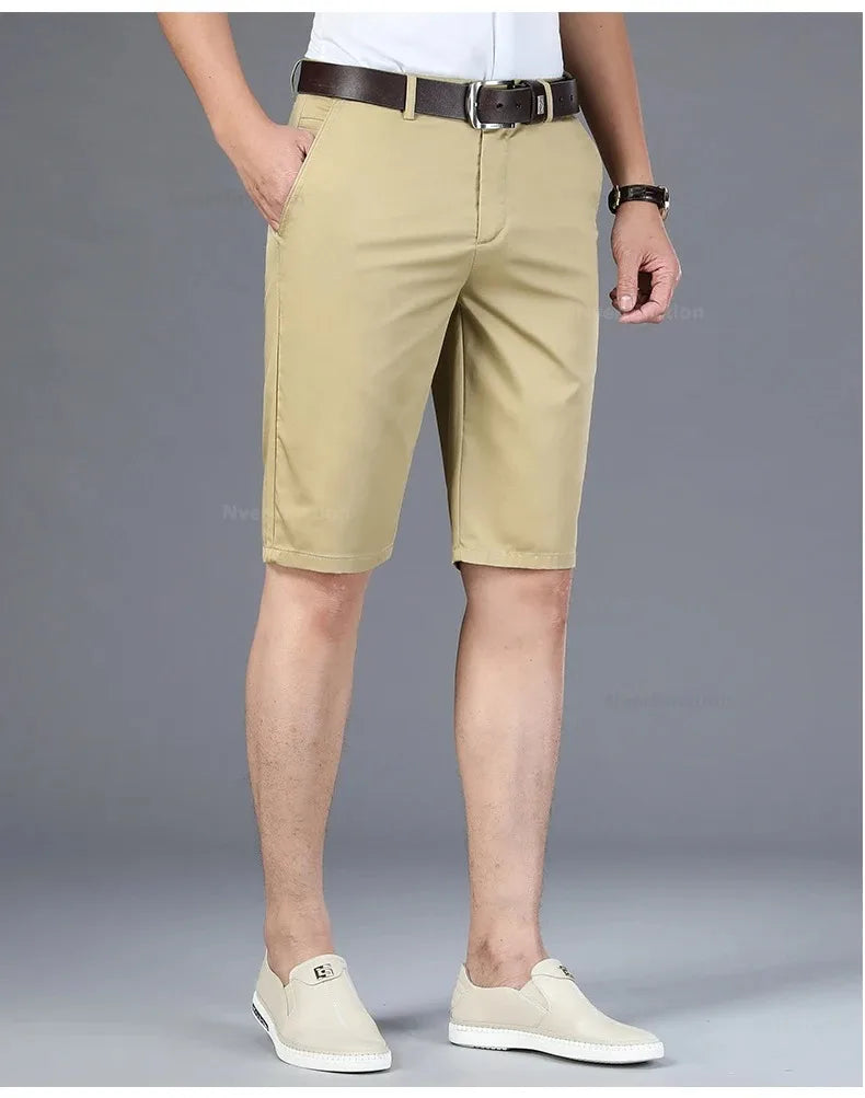 Men Shorts Summer New Knee Length Cotton Business Casual Pants Classic Brand Comfortable Clothing Shorts Male Boardshorts