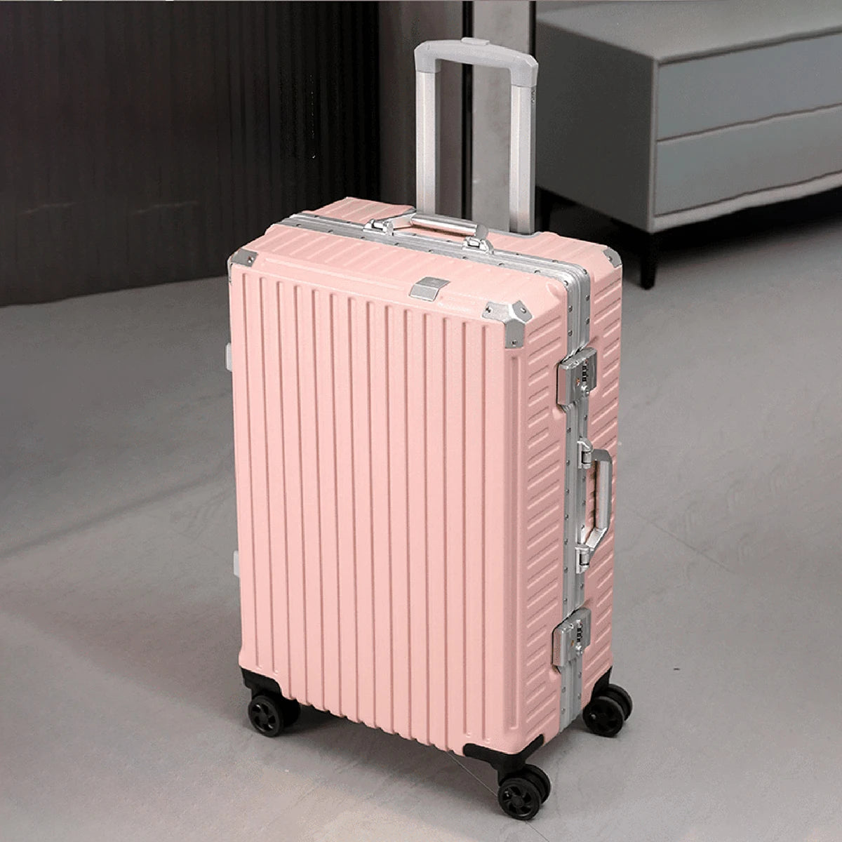 Trolley Luggage 20 24 26 28 Inch Aluminum Frame Rolling Luggage Case USB Travel Suitcase on Wheels Combination Lock Carry-On Luggage