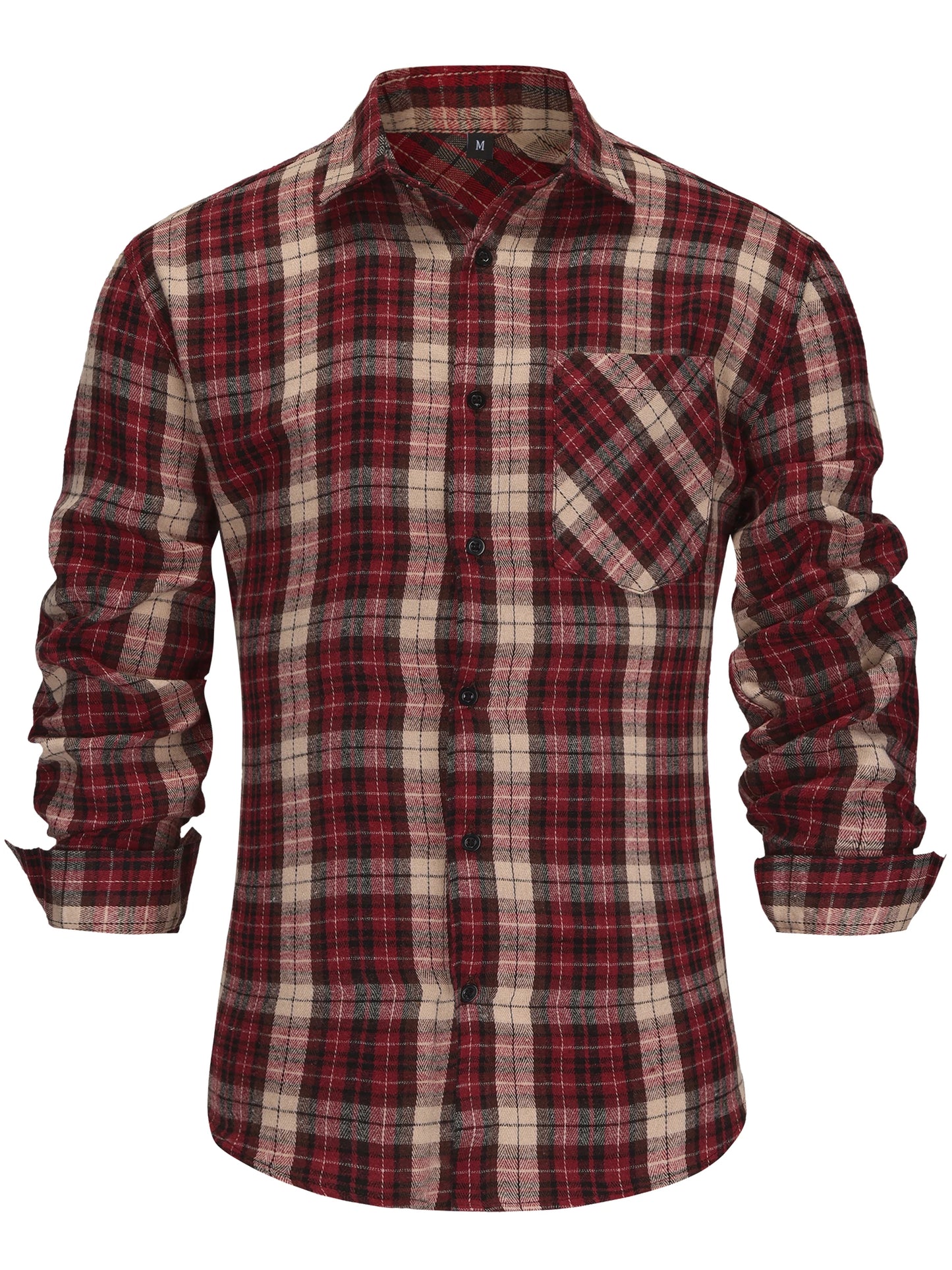 Men's Social Shirts Long Sleeve 100%Pure Cotton Buttoned Plaid Formal Male Casual Clothes Oversized Shirt Plus Size M-3XL