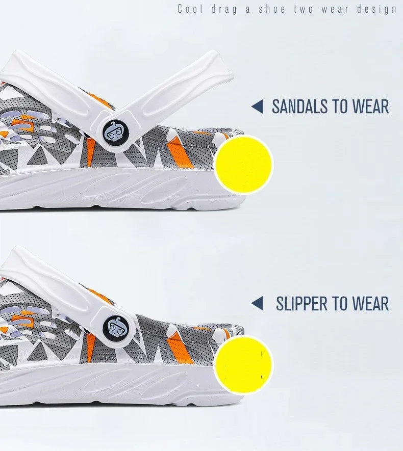 2024 New Fashion Sandals Men Clog Sandals Comfortable Breathable Zapatillas Hombre Beach Sandals Men Clogs Slippers Soft Bottom