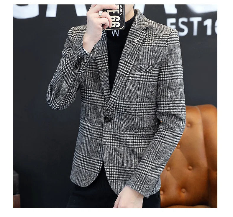 2025 Teenage Casual Suit Men's Coat Casual Autumn Single-layer Shirt Korean Version Slim-fit Suit  Wedding Suits for Men