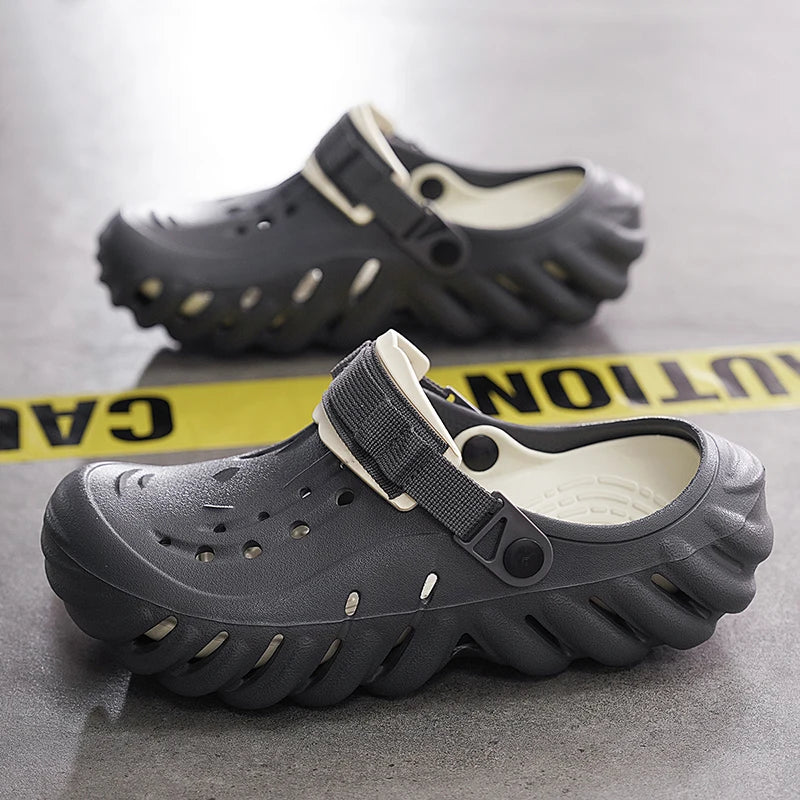 Summer New Men's Fashionable Versatile Sandals  Anti Slip and Wear-resistant Shoes Thick Soled Soft Soled Slippers Breathable