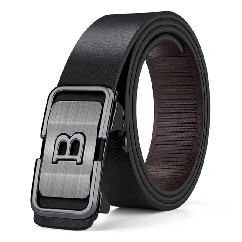 Top Quality Famous Brand Belt Men Genuine Luxury Leather Casual Belts for Men Strap Male Metal Automatic B Buckle Fashion Belt
