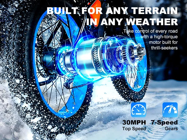 EOEOTWO 1500W Peak Electric Mountain Bike for Adults, 48V20Ah Battery, 30MPH Top Speed, 26" Fat Tire E-Bike with NFC, US Stock