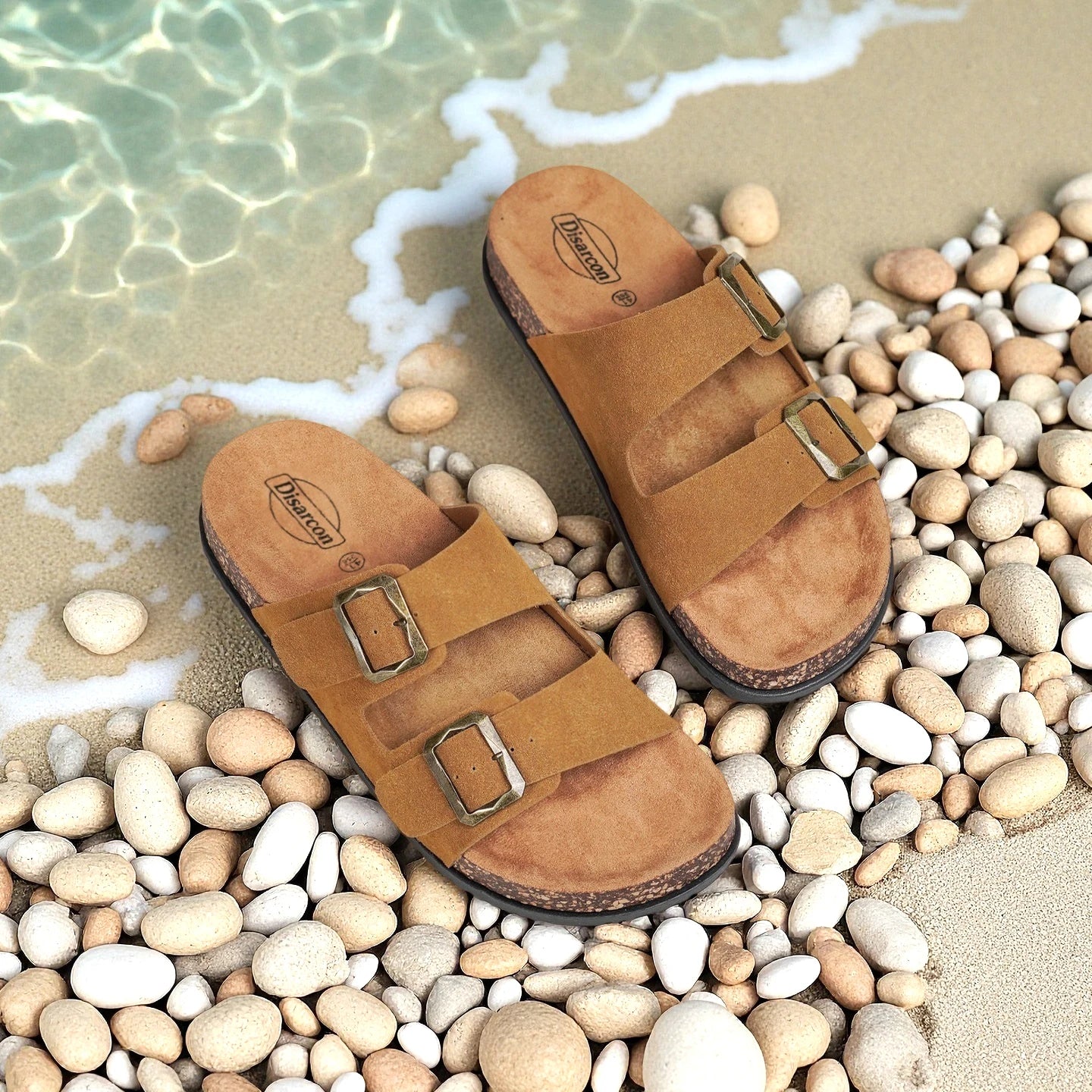 Men's Summer Sandals, Outdoor Leisure Vacation Beach Sandals, Double Buckle Design Unisex Large Size Sandals, Non-Slip, Breathable, Wear-Resistant, Versatile for Daily Wear, Indoor Home Slippers, High-End, Retro