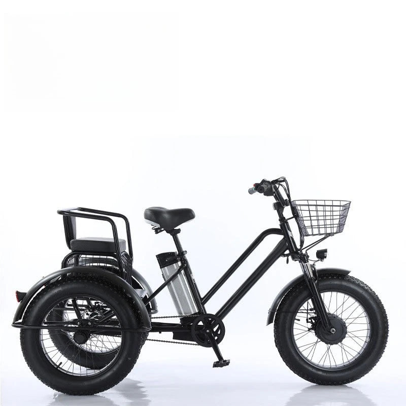 Double double seat snow tire wide fat tire power tricycle electric pedal cross-border car
