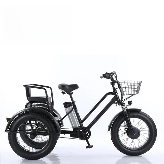 Double double seat snow tire wide fat tire power tricycle electric pedal cross-border car