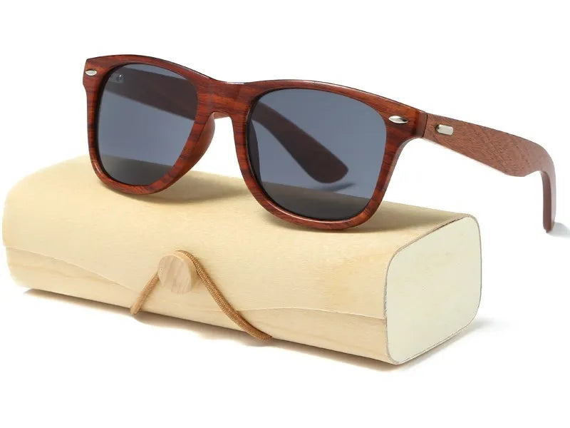 HJYBBSN Handmade Wood Sunglasses Men women square Sunglasses for men women Mirror Wooden Sun Glasses retro de sol masculino