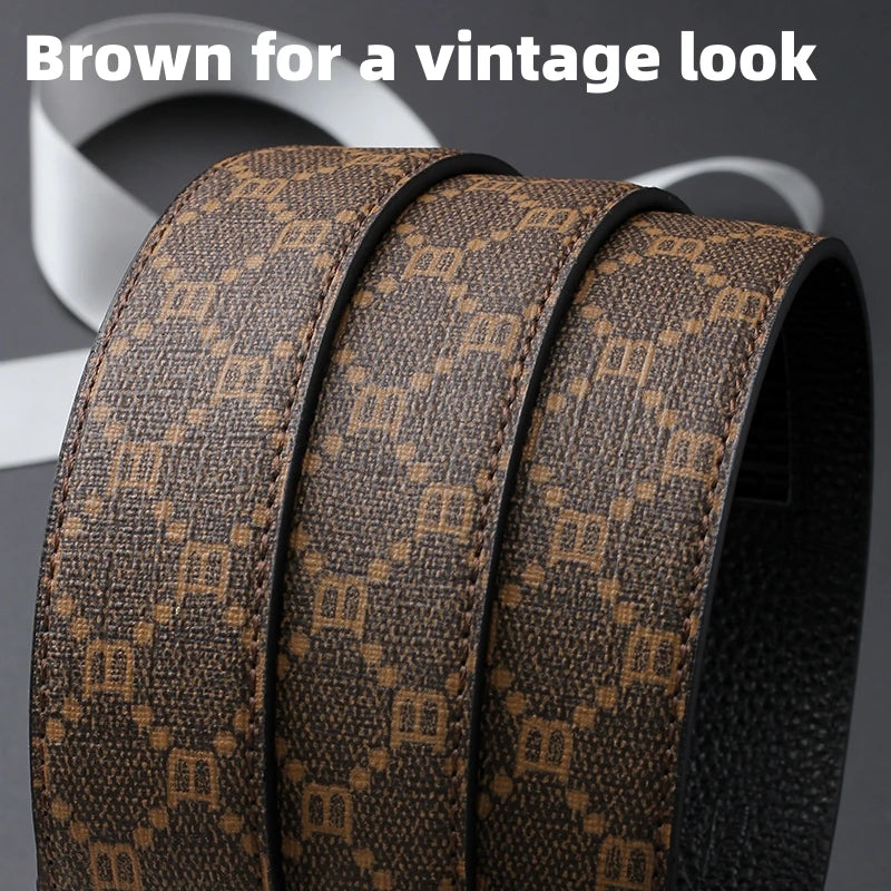 "B" Letter Genuine leather Belt for men Luxury brand Automatic Jeans Trouser belt golf man belt Work social designer waist belts