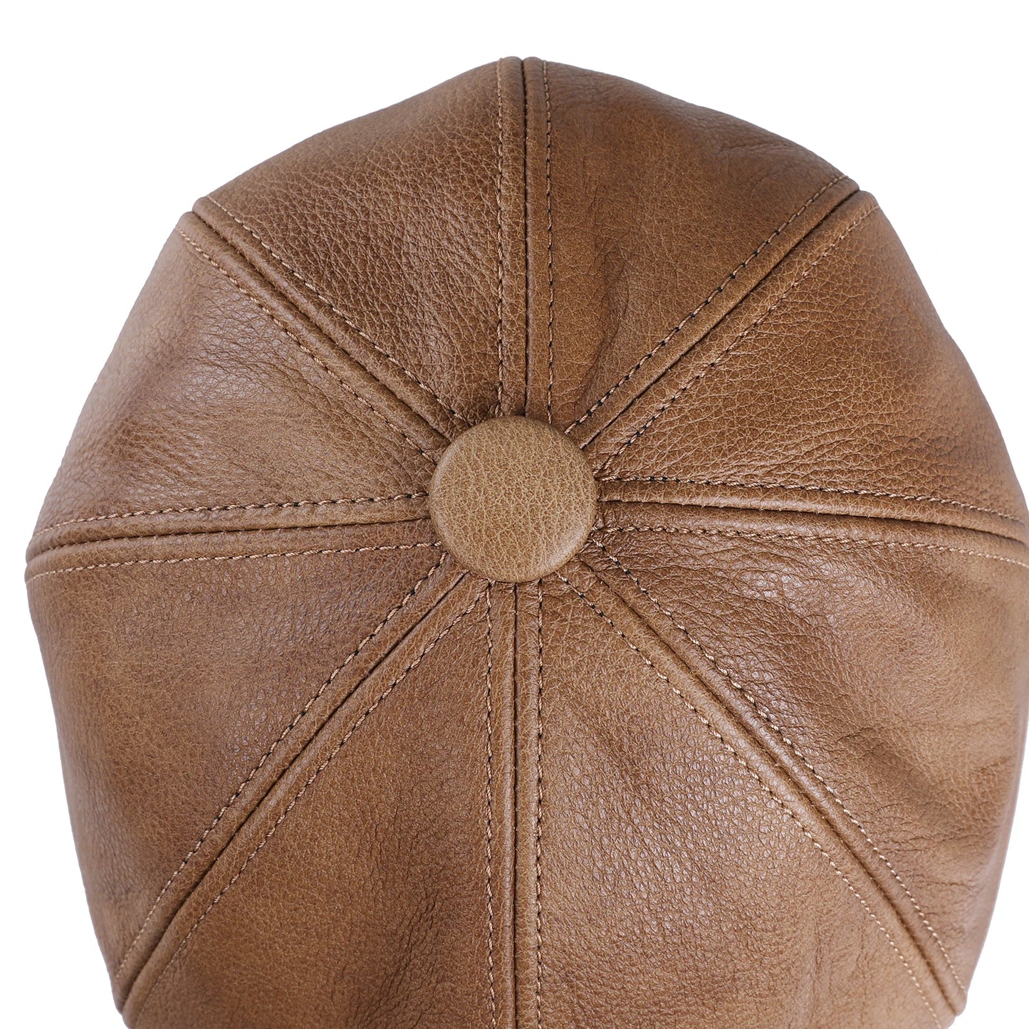 BOONJOVIA Men's Newsboy Flat Cap 100% Genuine Cowhide Leather Gatsby Ivy Golf Cabbie Driving Hat 8 Panels Classic Design