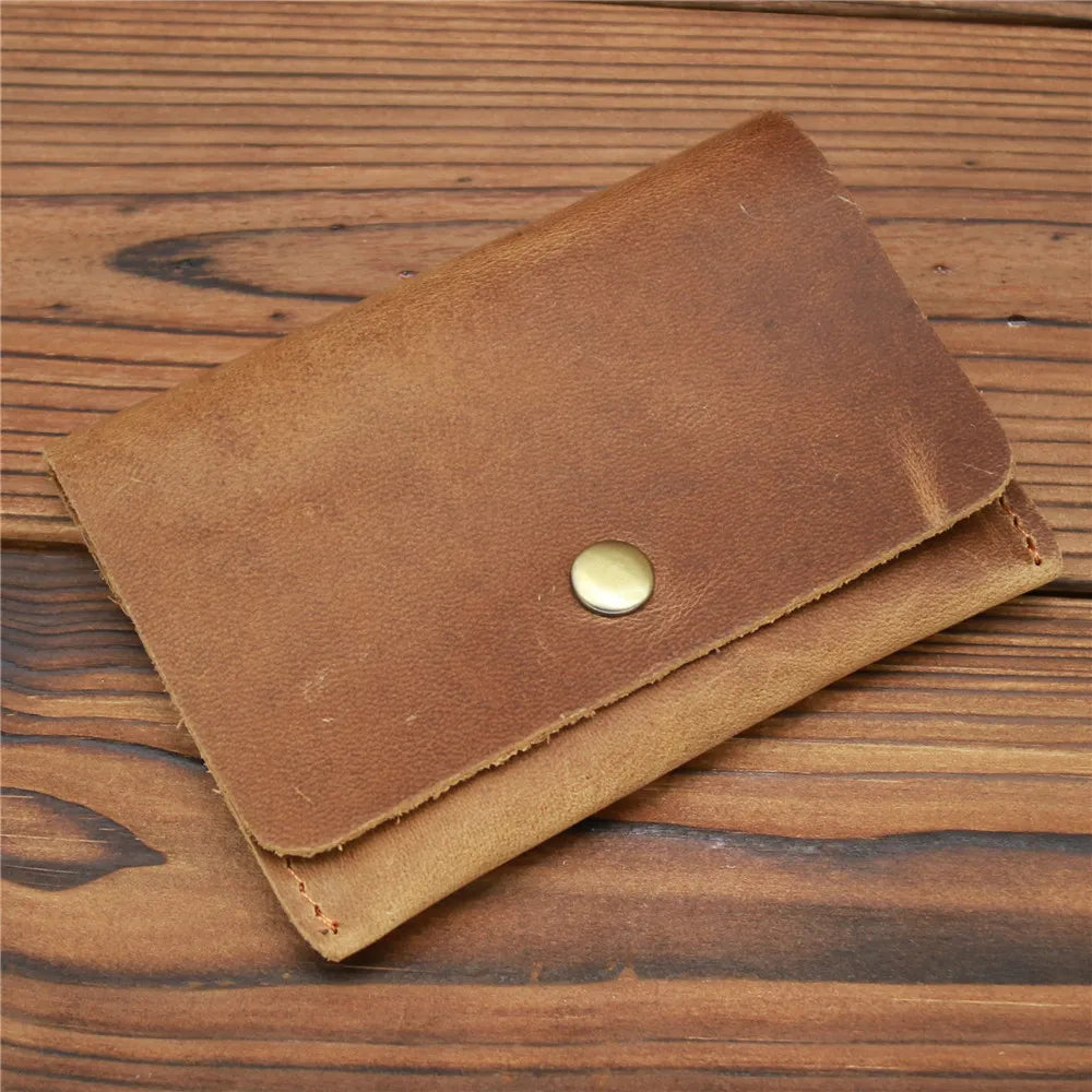 Genuine Leather Wallet for Men Male Vintage 100% Real Cowhide Short Small Mini Slim Men's Purse Credit Card Holder Case 2023 New