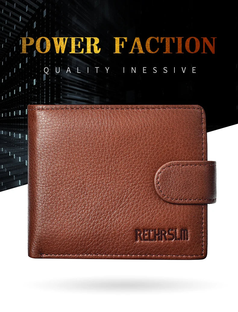 Genuine leather Men's Wallet Classic Style Short Multi-Card Wallet Coin Pocket Wallet High-End Minimalist wallet for Men