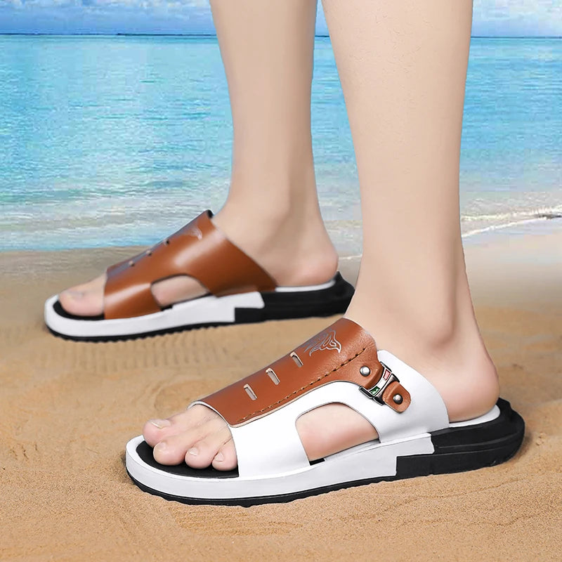 Slippers Men's Fashion 2024 New Summer Outdoor Casual Anti slip Men's Sandals Korean Edition Personalized Soft Sole Sandals for