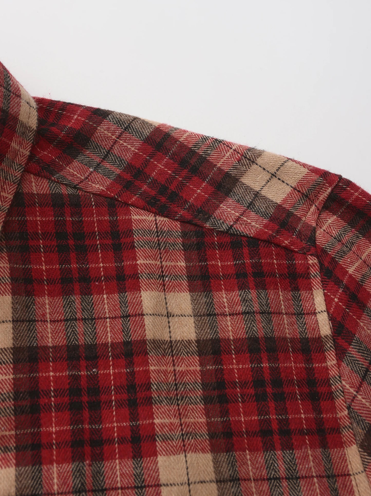 Men's Social Shirts Long Sleeve 100%Pure Cotton Buttoned Plaid Formal Male Casual Clothes Oversized Shirt Plus Size M-3XL