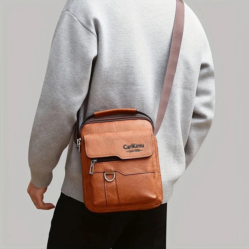 Men's bags can be carried on one shoulder with a slanted strap. Made of PU material, they are suitable for business outings.