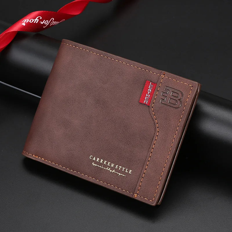 Men's Business Multi-function Short Wallet, Multi-card Wallet, Zipper Change Bag