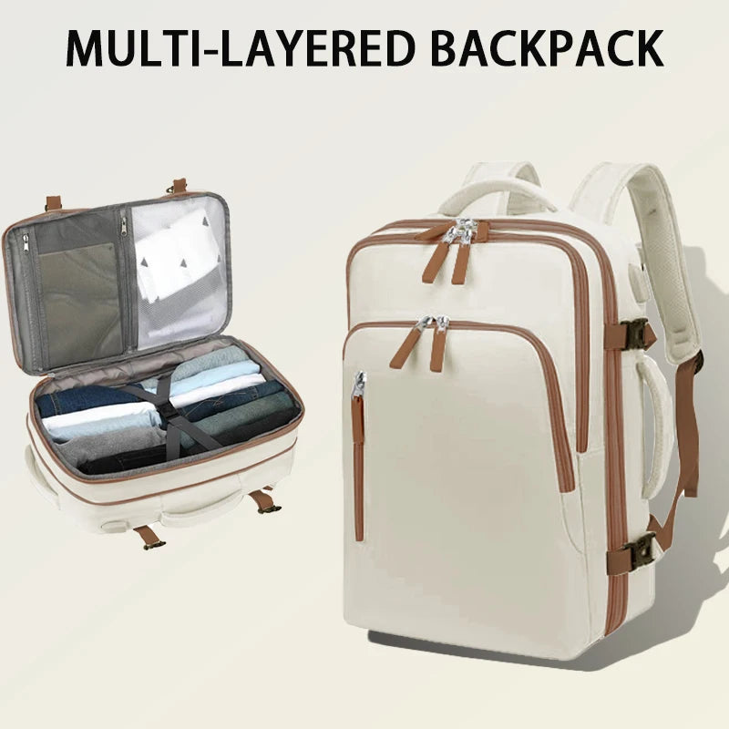Men's Travel Backpack, Outdoor Luggage Backpack, Business Weekend Bag, Expandable, Large Capacity Travel Backpack, Commuting, Short-Distance Business Trip Luggage Bag, Perfectly Matches Backpack Accessories, Luggage Strap Des