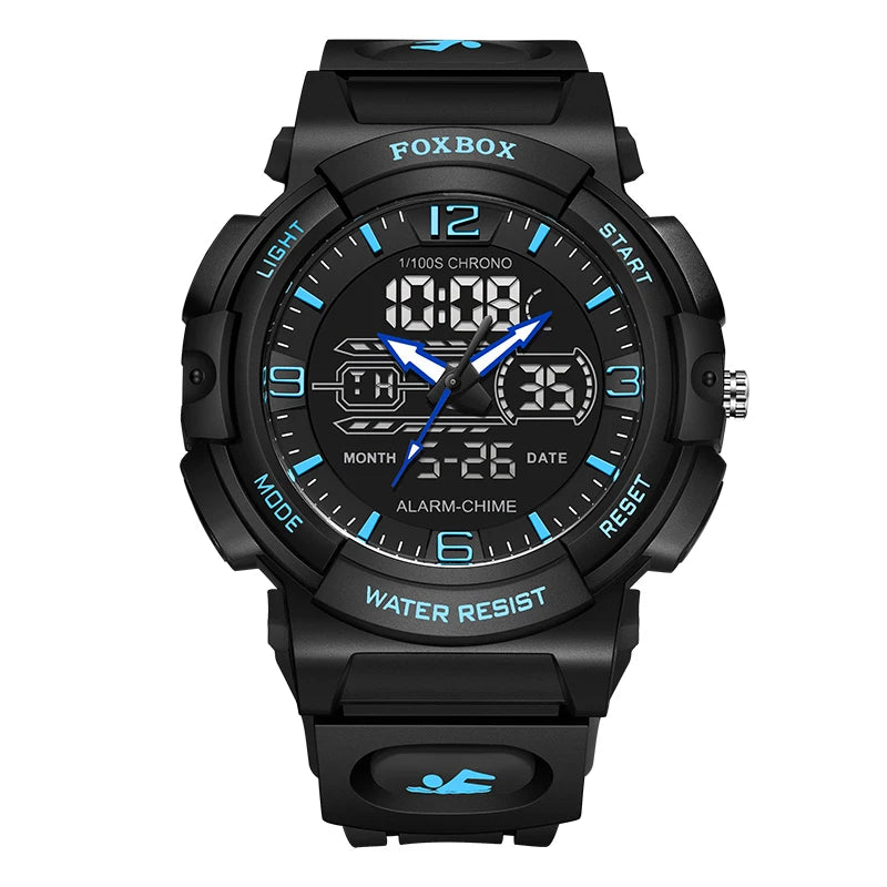 LIGE New Watches For Men 50M Waterproof Clock Alarm reloj hombre LCD Dual Display Wristwatch Quartz Military Sports Mens Watches