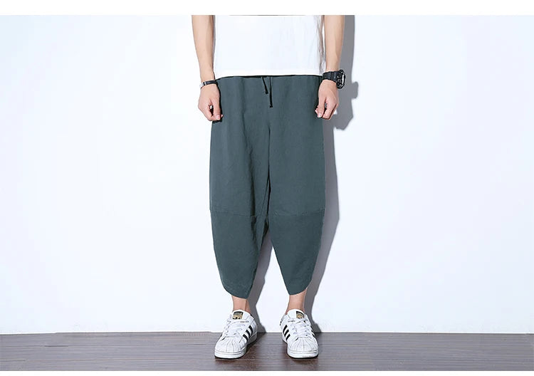 2024 New Casual Shorts Man Solid Harem Men's Summer Shorts Knee-length Short Pants For Men Bermuda Shorts Men's Summer Breeches