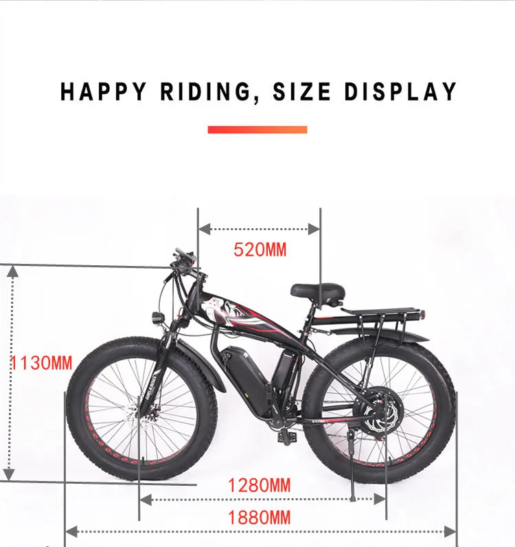 Fat bicycle electric bicycle 1000W 2000W snowmobile 48V 17ah outdoor mountain bike men's 4.0 fat tire eBike eletrica bicileta