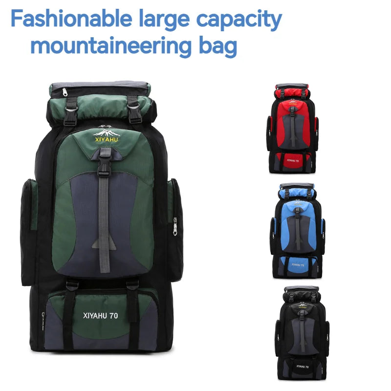 70L Travel Backpack Camping Men Large Hiking Bag Nylon Camping Large Capacity Travel Outdoor Sports Shoulder Bags Luggage