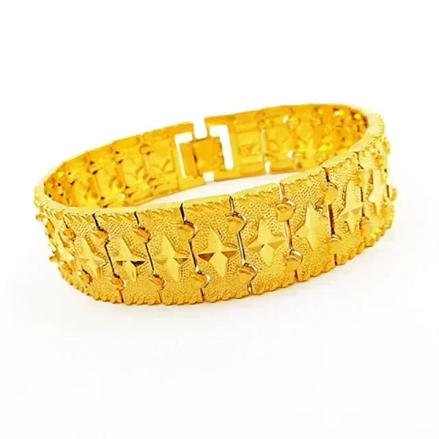Gold shop with 9999 24k real gold men's bracelet dragon row boss bracelet send dad watch chain