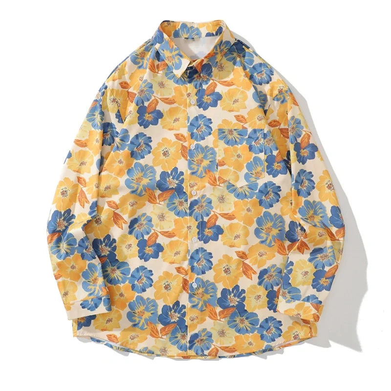 Men's shirts spring and summer long-sleeved 3D printing casual work business 2024 new shirts slim large size 6XL design sense