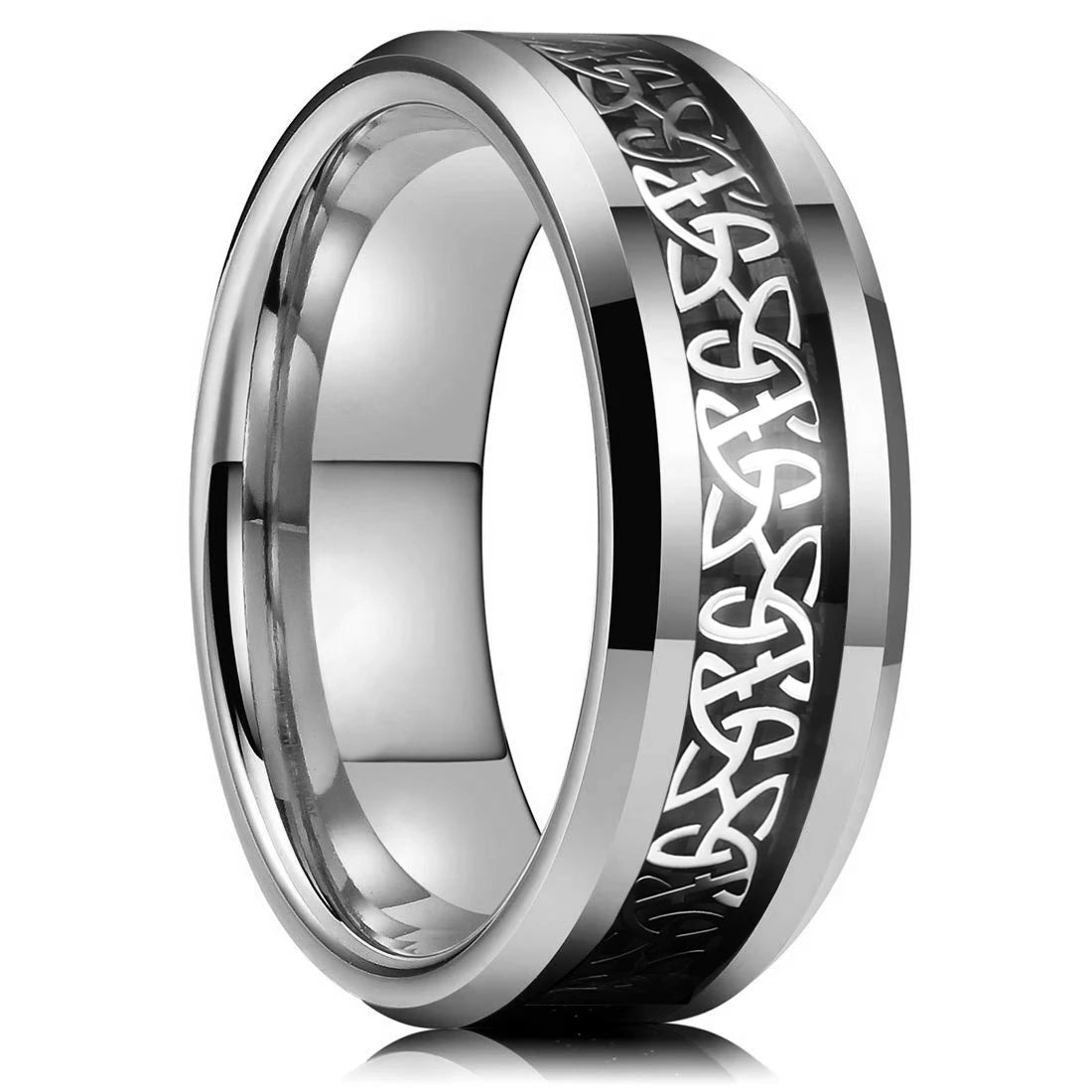 Fashion 8mm Green Color Titanium Stainless Steel Rings for Men Women Black Brushed Men Promise Rings Wedding Party Jewelry Gifts